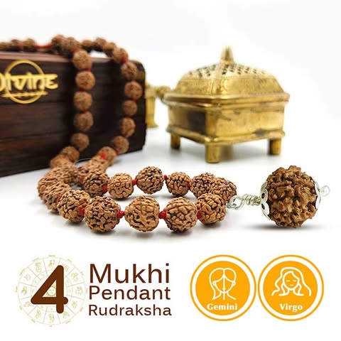 4 Mukhi Rudraksha Pendant Mala