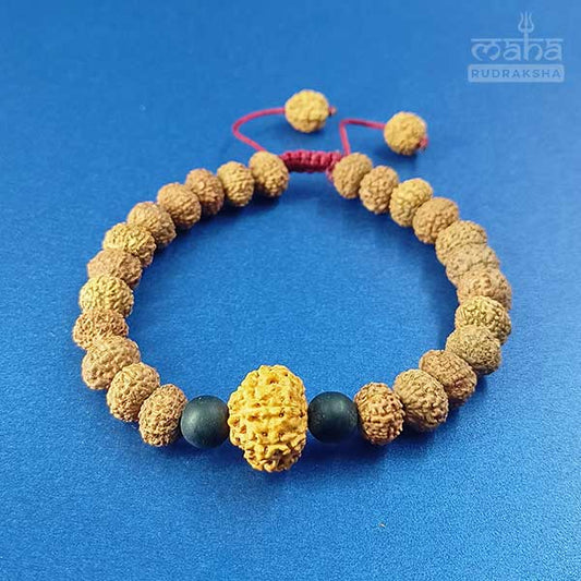 8 Mukhi Indonesian Rudraksha Bracelet With Shaligram Beads